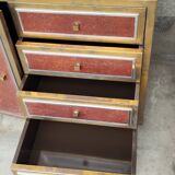 Sideboard shelf design 70 Michel Pignères amboyna burl chrome brass