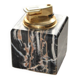 Vintage table lighter in black marble and brass