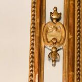 Grand miroir à parecloses en bois et stuc doré - XIXe siècle