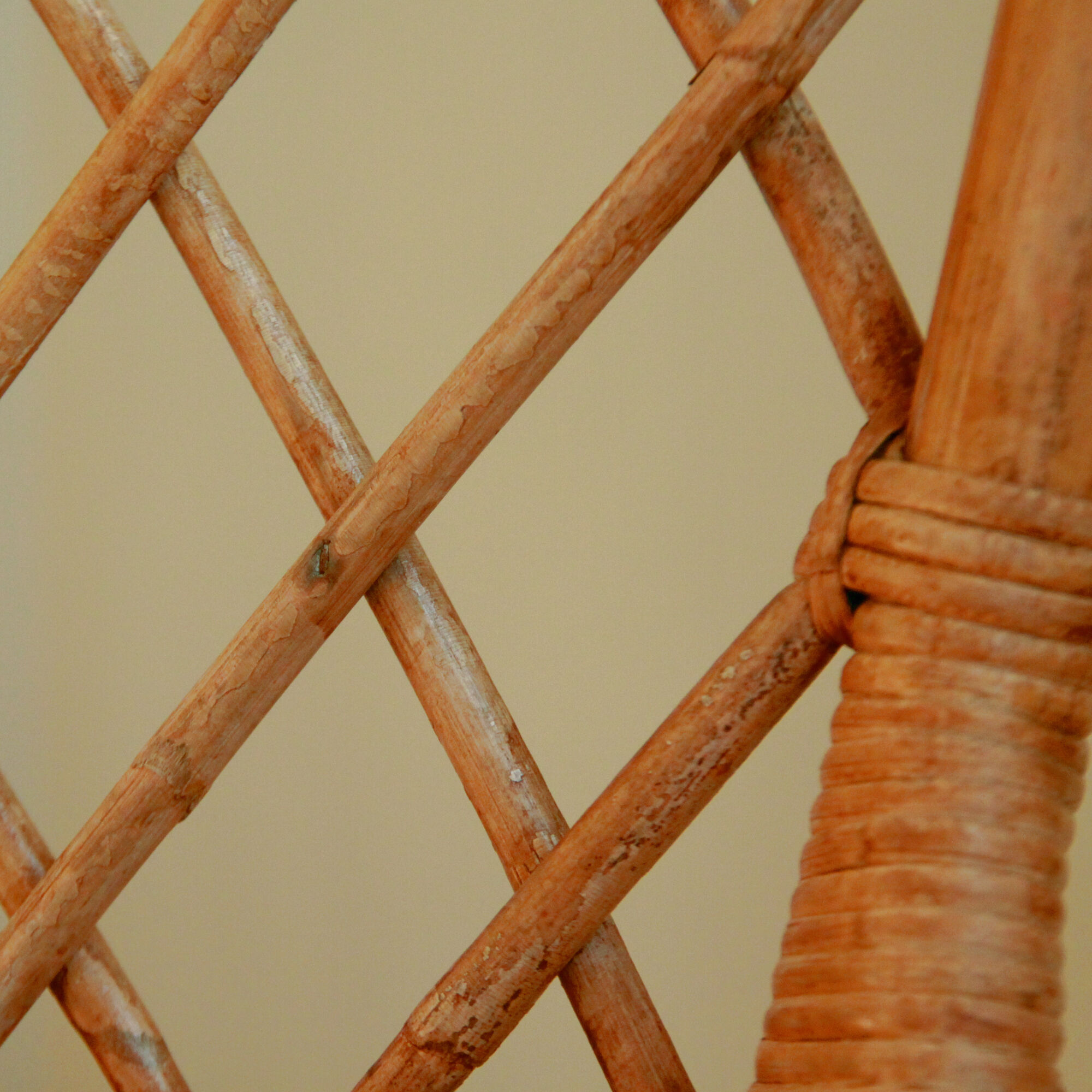 Trio of chairs in rattan Louis Sognot 50 60