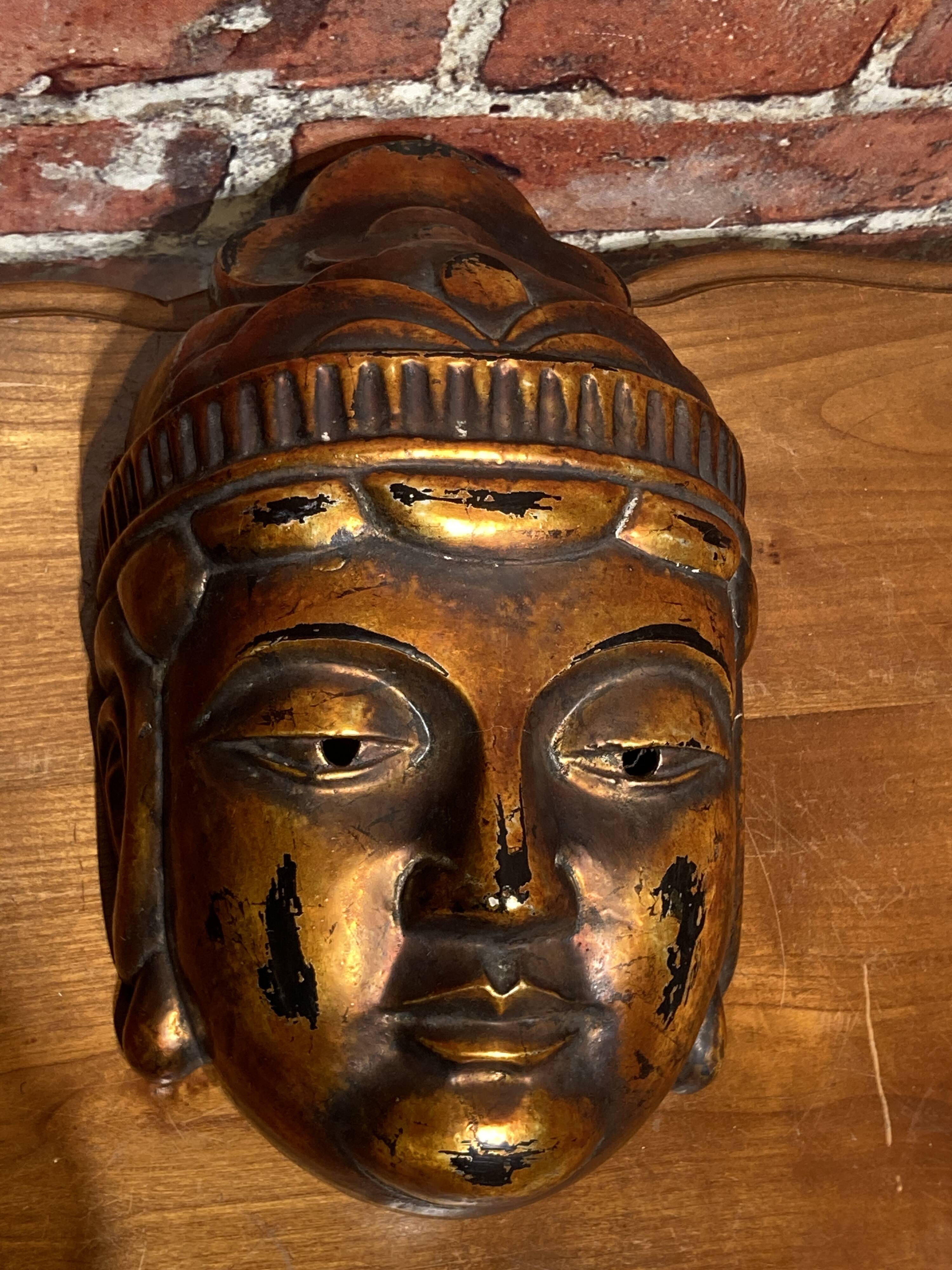 Wooden wall mask