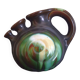 Vase with 3 flowers in the shape of a ceramic snail from Thulin (Belgium)