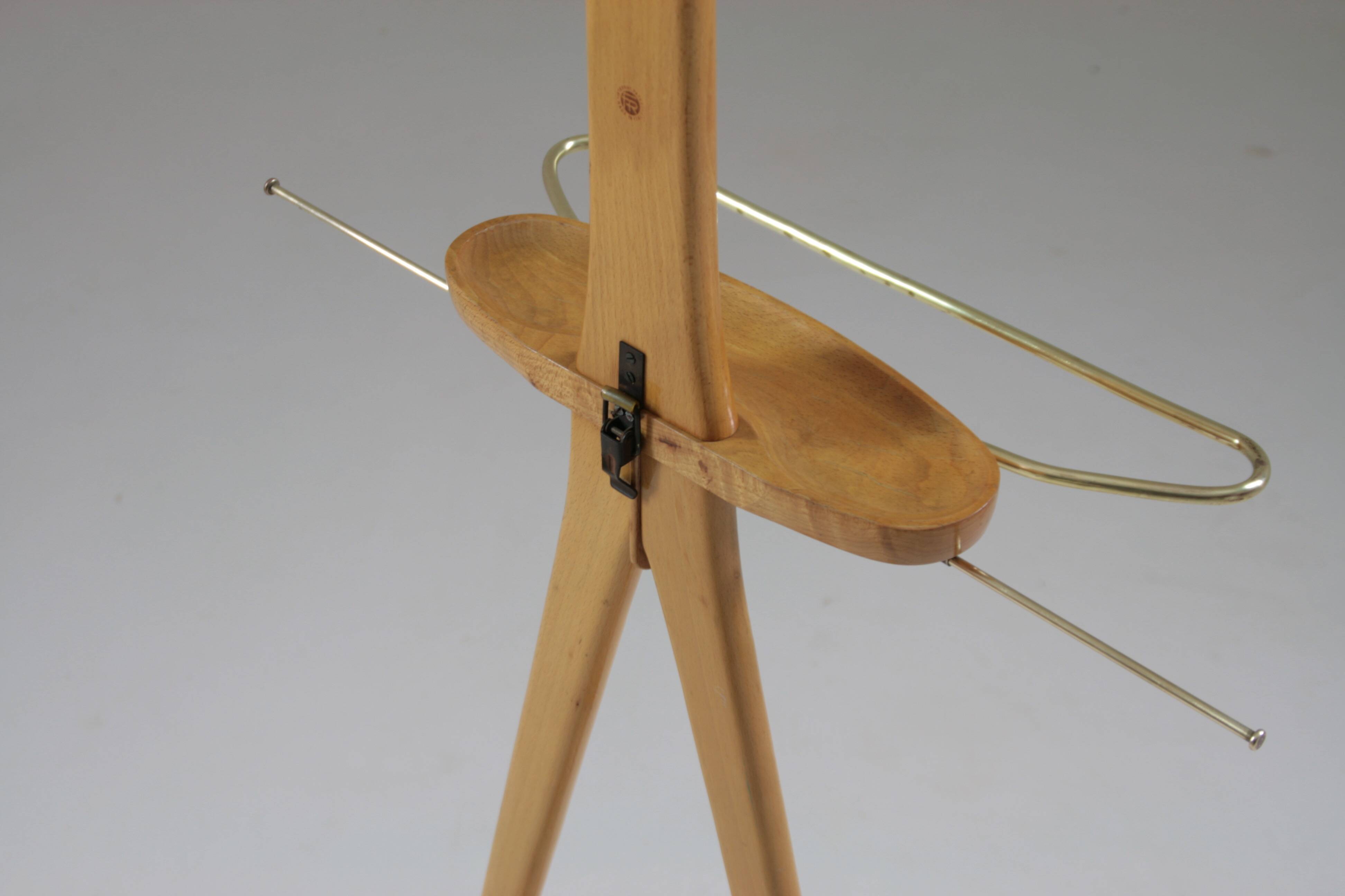 Vintage Italian beech valet by Ico Parisi for Fratelli Reguitti, 1950s