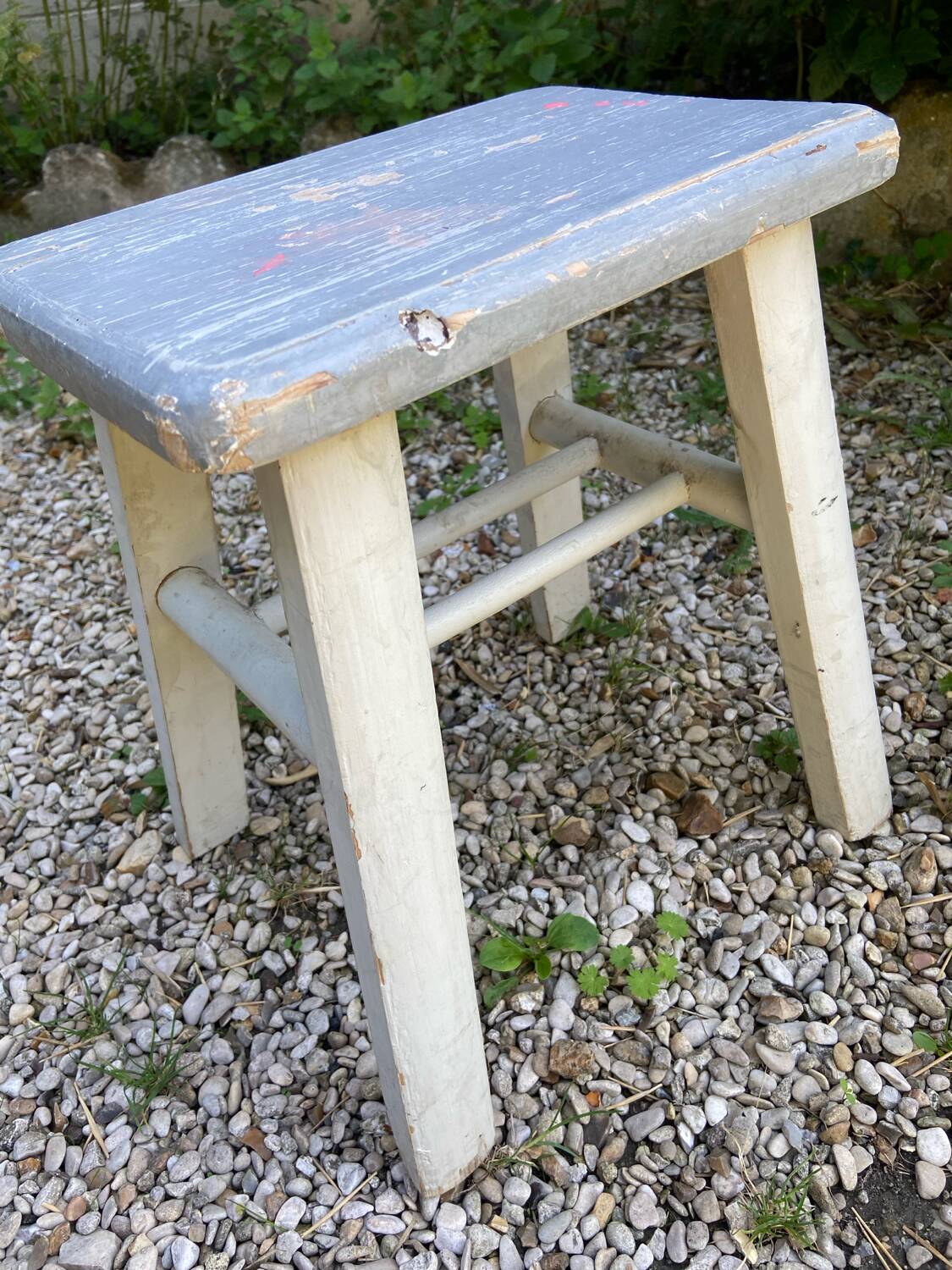 Small vintage wooden stool