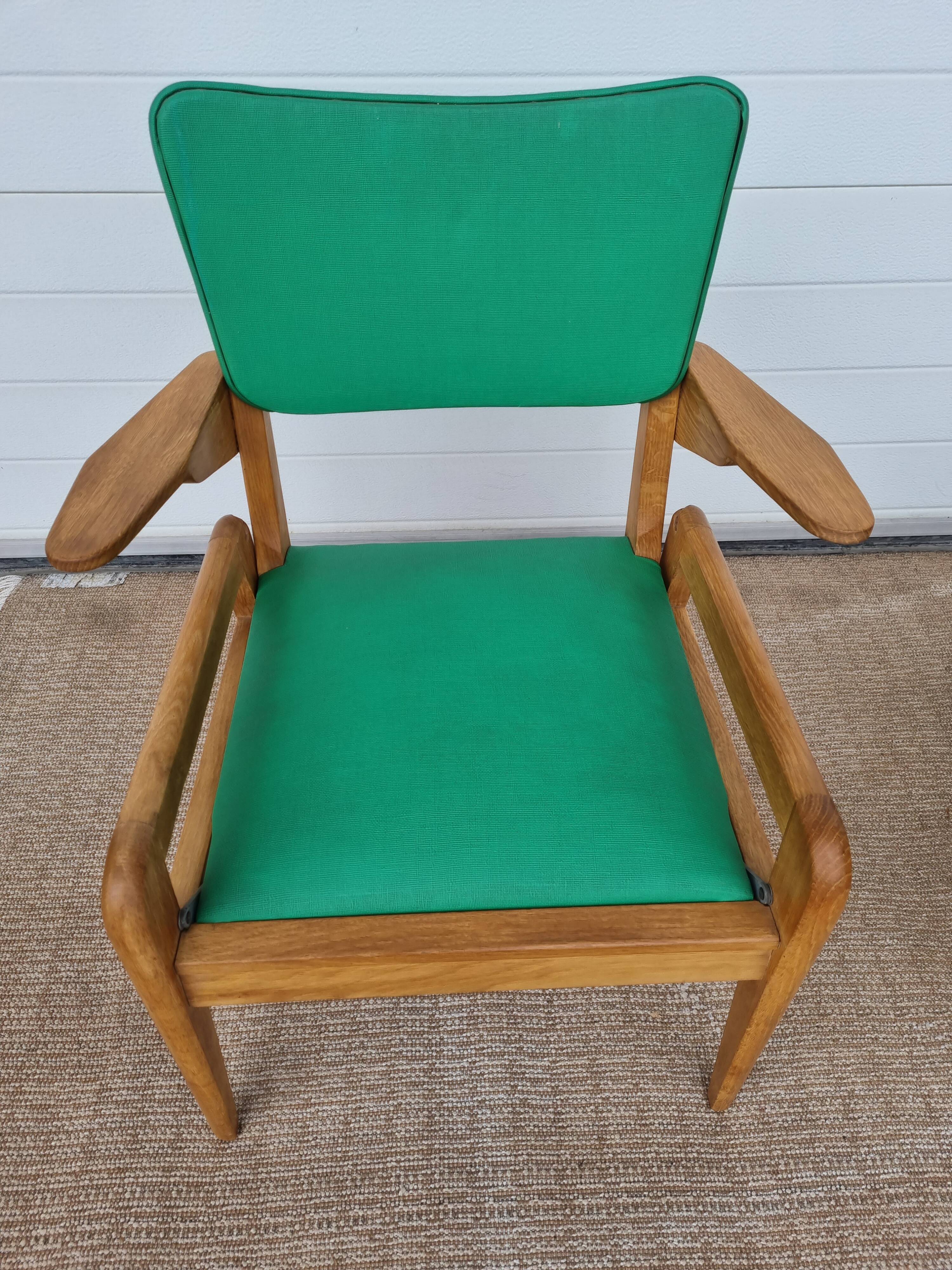 2 old scandinavian-style armchairs with 2 positions 50s