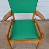2 old scandinavian-style armchairs with 2 positions 50s