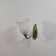 Vintage art deco wall light in opaline and brass