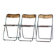 Lot de 3 chaises pliantes en plexiglas et chrome, 1970