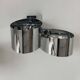Pair of vintage wall lights, curved chrome metal, France 1970