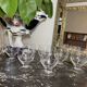 8  chiseled glass wine glasses 1960