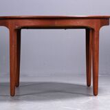 Dining table scandinavian design 1960s teak, with 3 extensions in the same wood