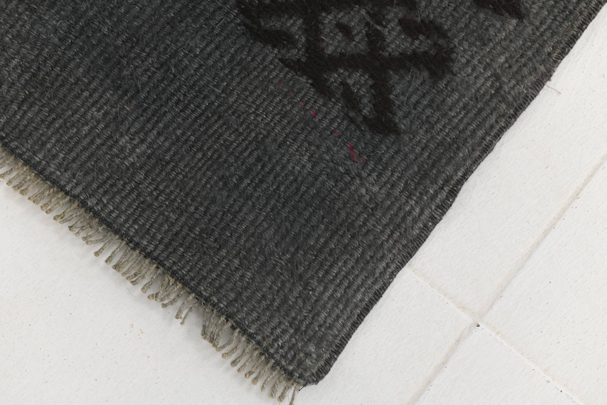 2x8 Vintage Gray & Black Runner Rug, 72x255Cm