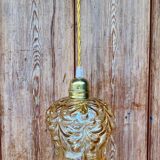 Vintage cut amber glass suspension globe.