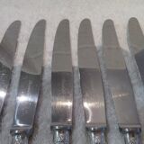 11 Christofle Rubans LXVI tapered silver metal handle table knives