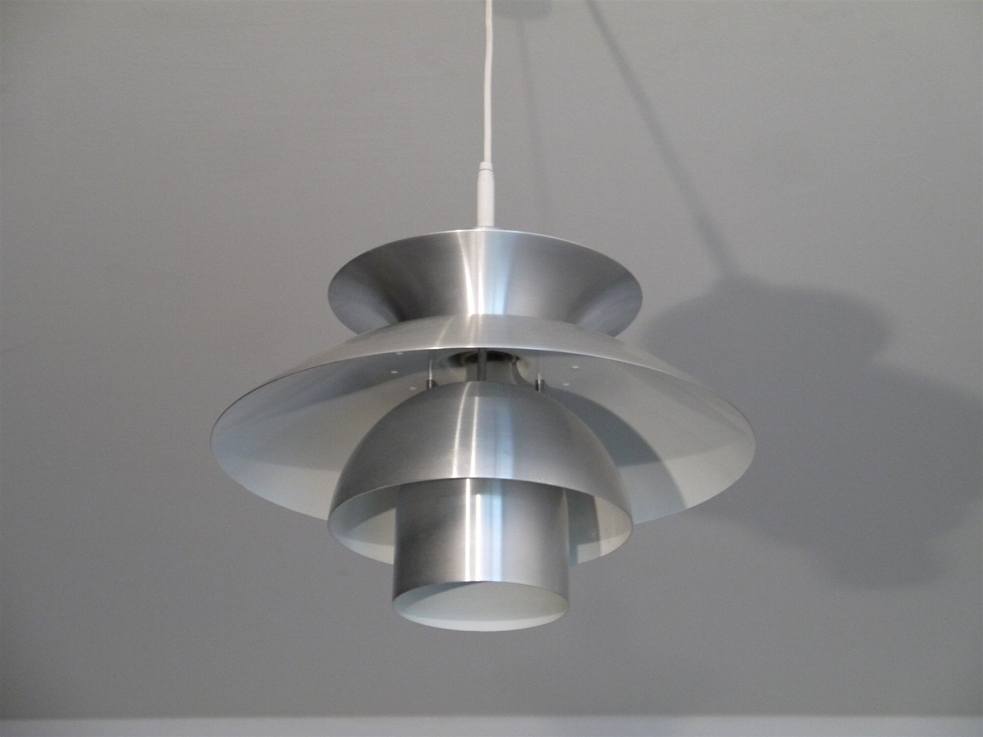 Danish pendant light in aluminum, 1970