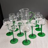 Carafe and balloon glasses for Alsace wine