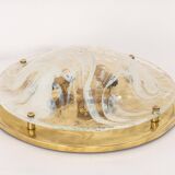 Large brass and Murano ceiling light by Hillebrand, Germany, 1970s.