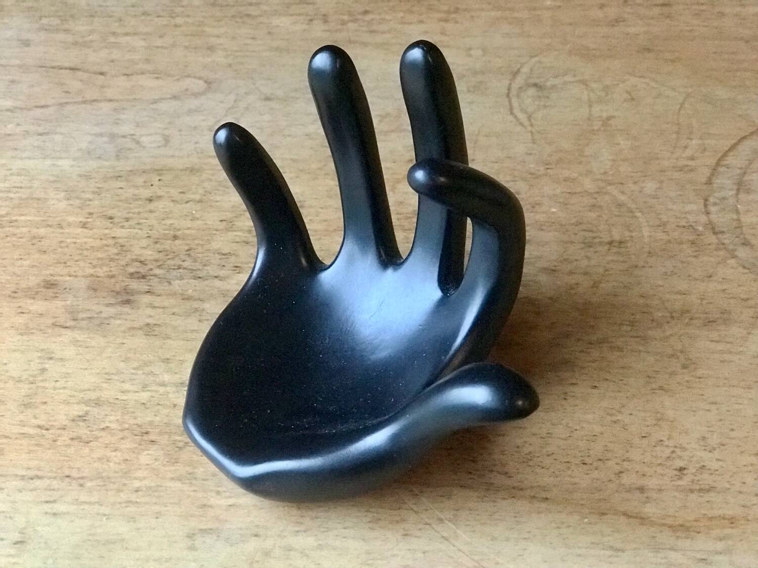 Handmade vintage black ceramic