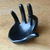 Handmade vintage black ceramic