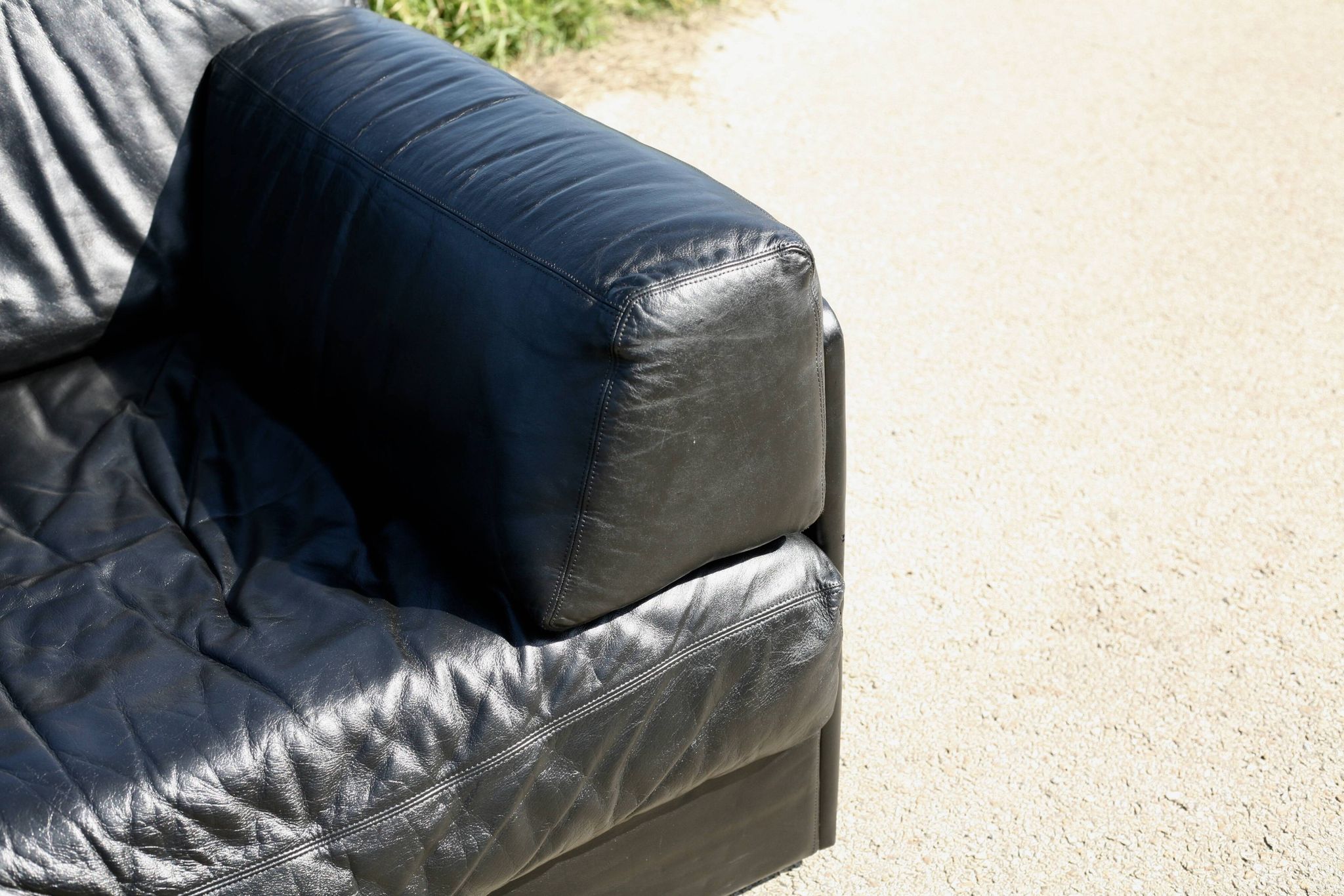 Canapé De Sede DS-76, cuir noir, modulable, Suisse, années 70