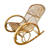 Rocking chair rattan Rohe Noordwolde 60s or rocking chair