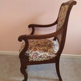 Wooden armchair and fabric