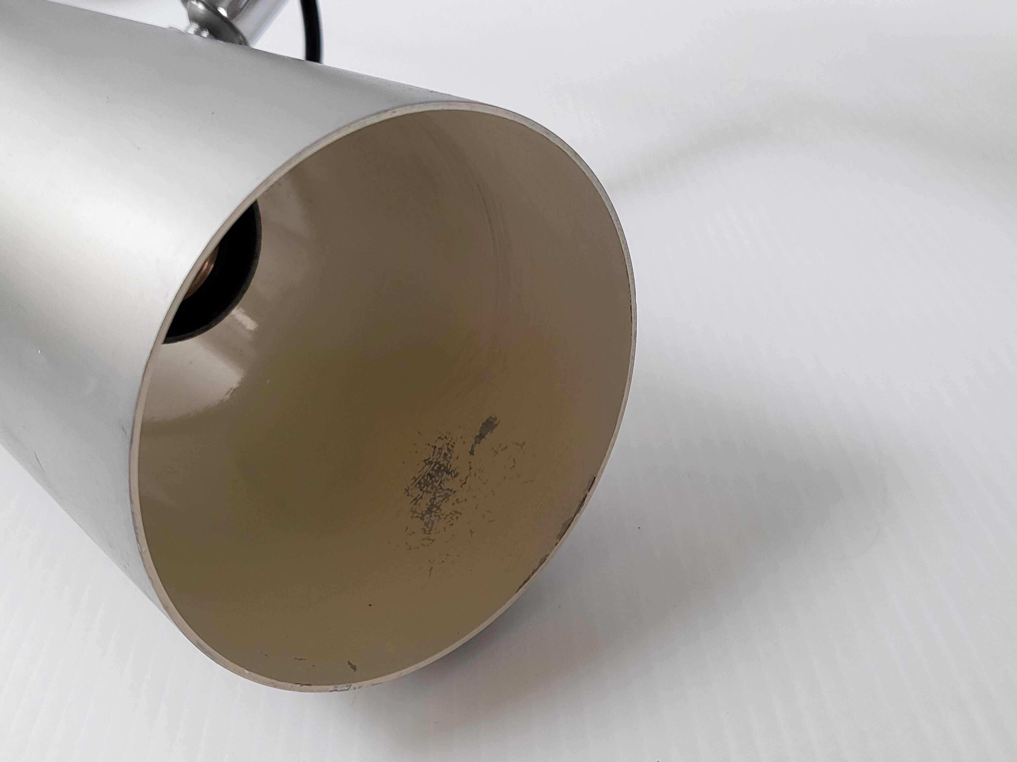 Vintage space age 1970 pendant light in brushed steel