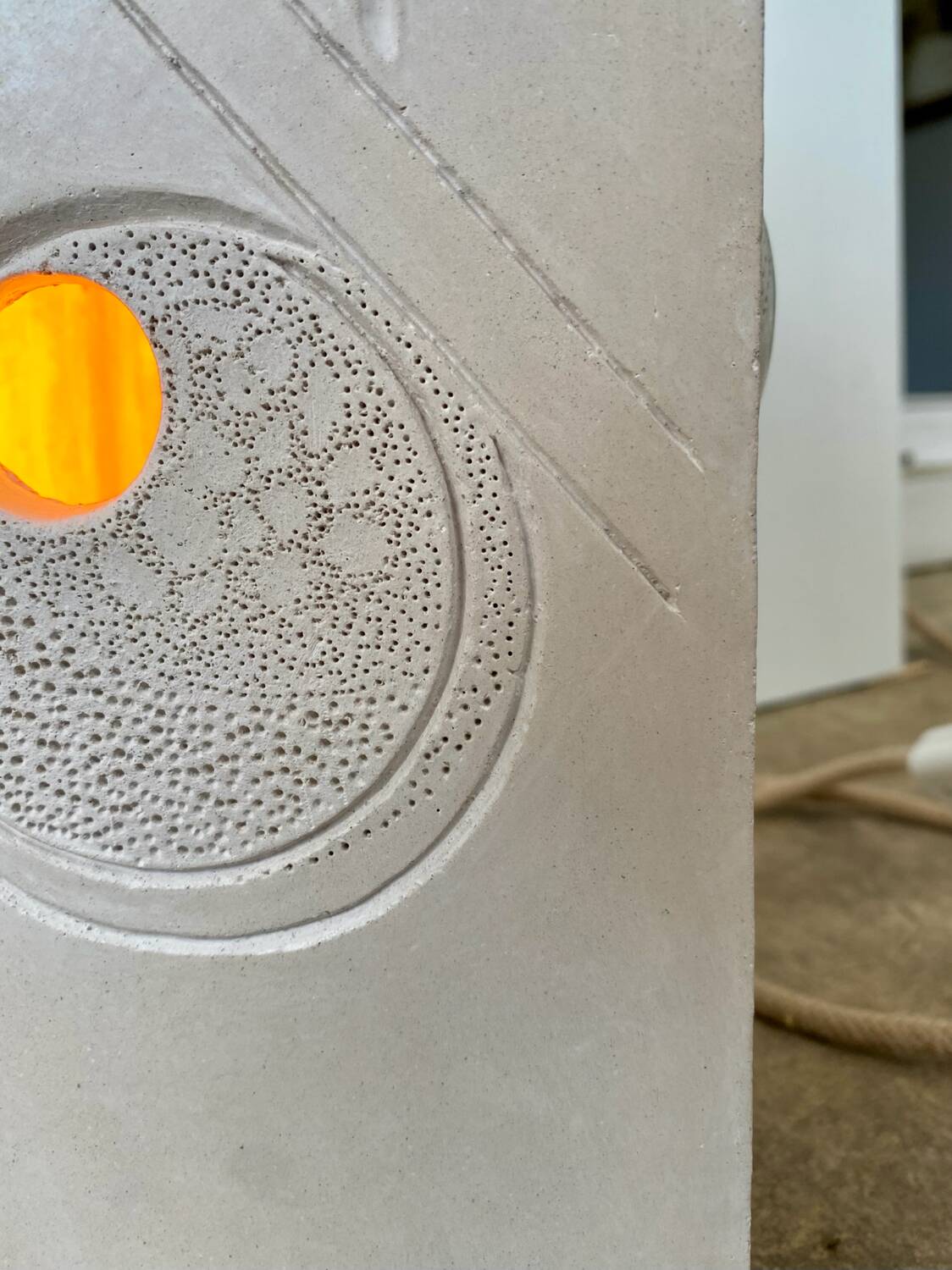 Mood lamp. Sandstone sculpture. Unique piece. Handmade