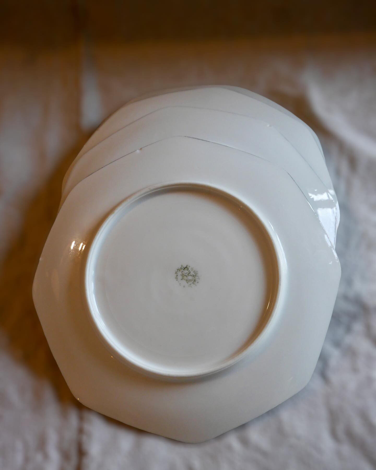 Series of 4 plates porcelain dessert from Limoges