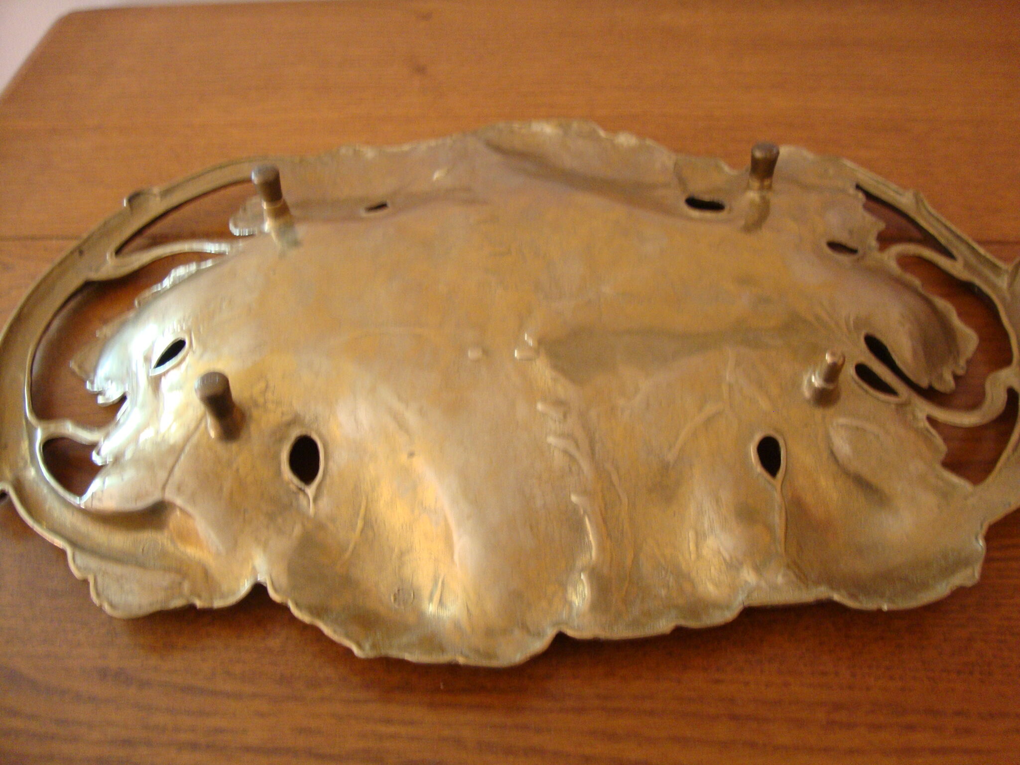 Art deco fruit cut in golden bronze