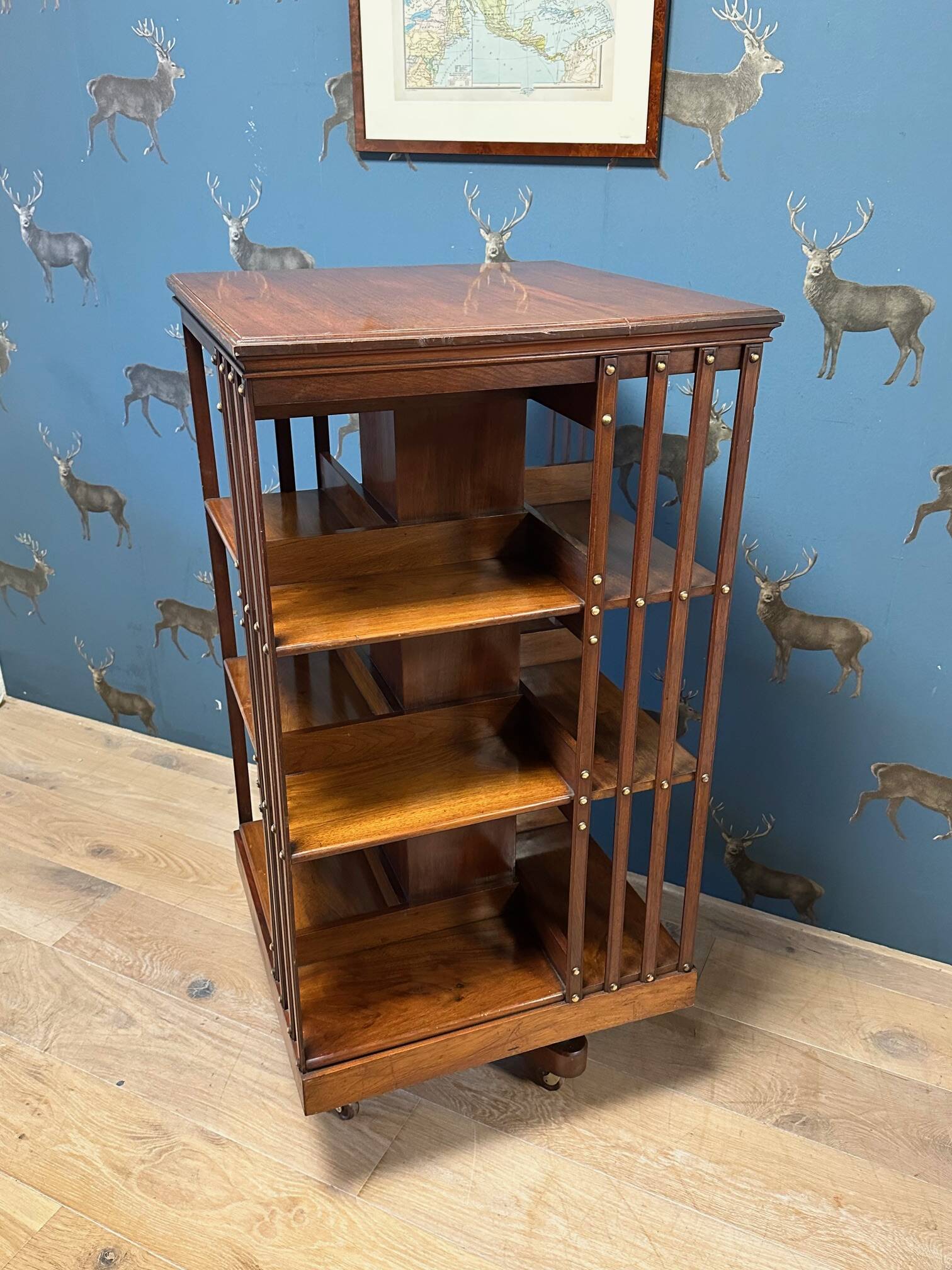 Large antique revolving bookcase