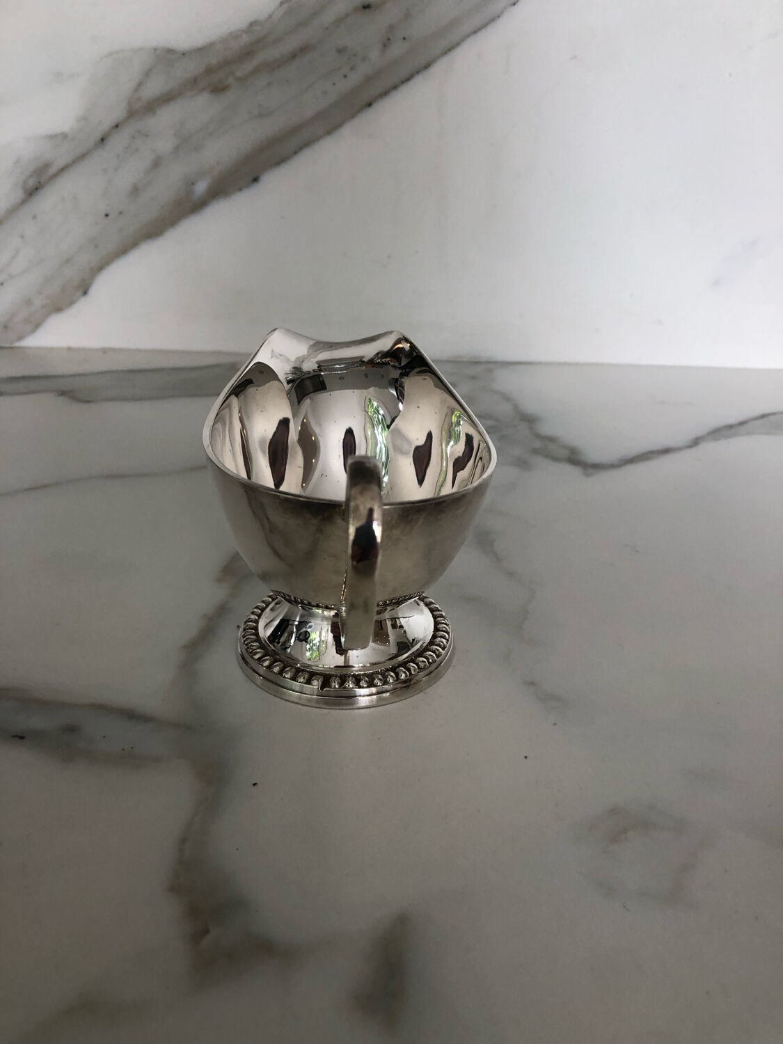 Silver metal saucepan