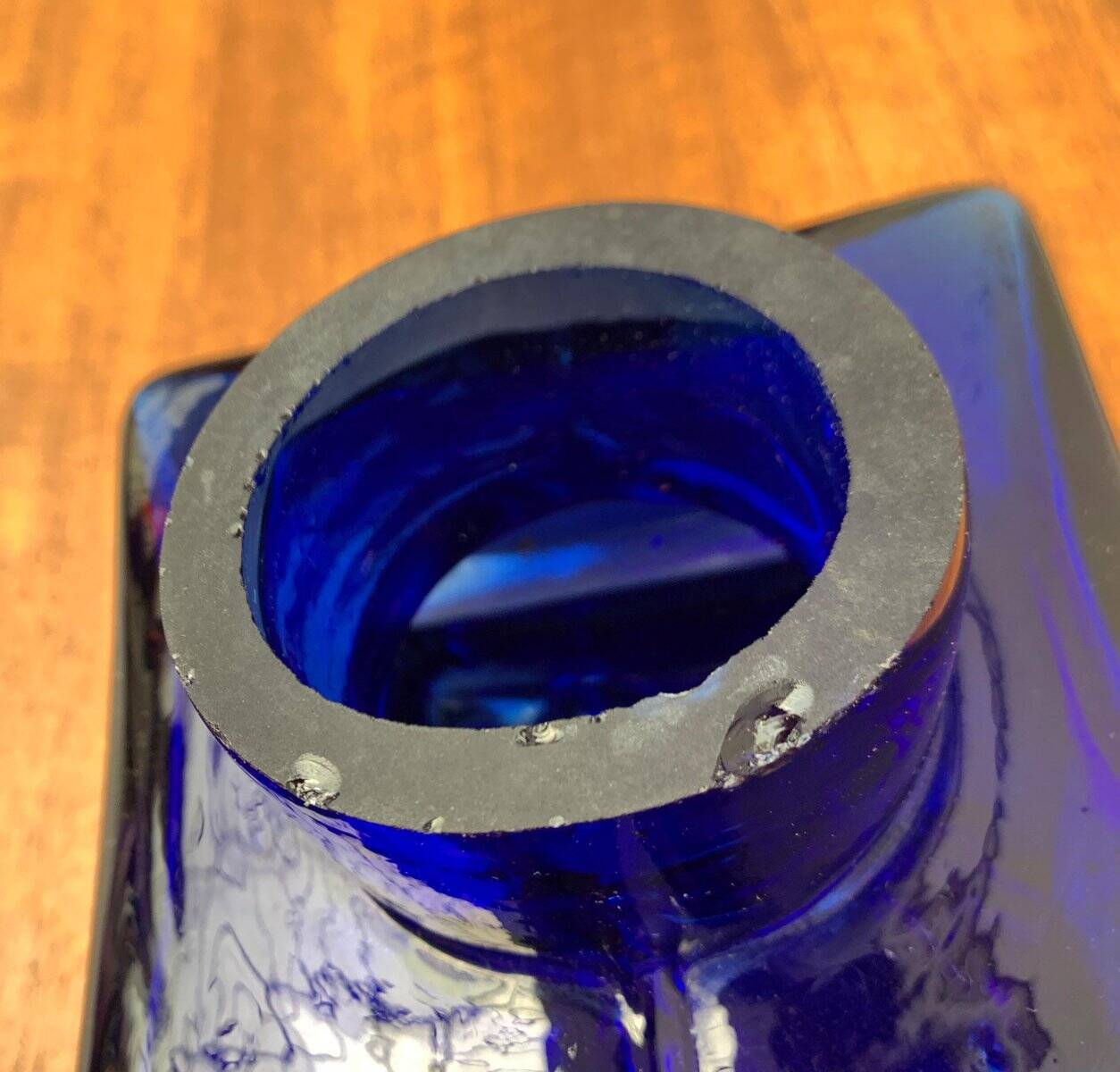 Scandinavian mid-century block glass vase, 1960s