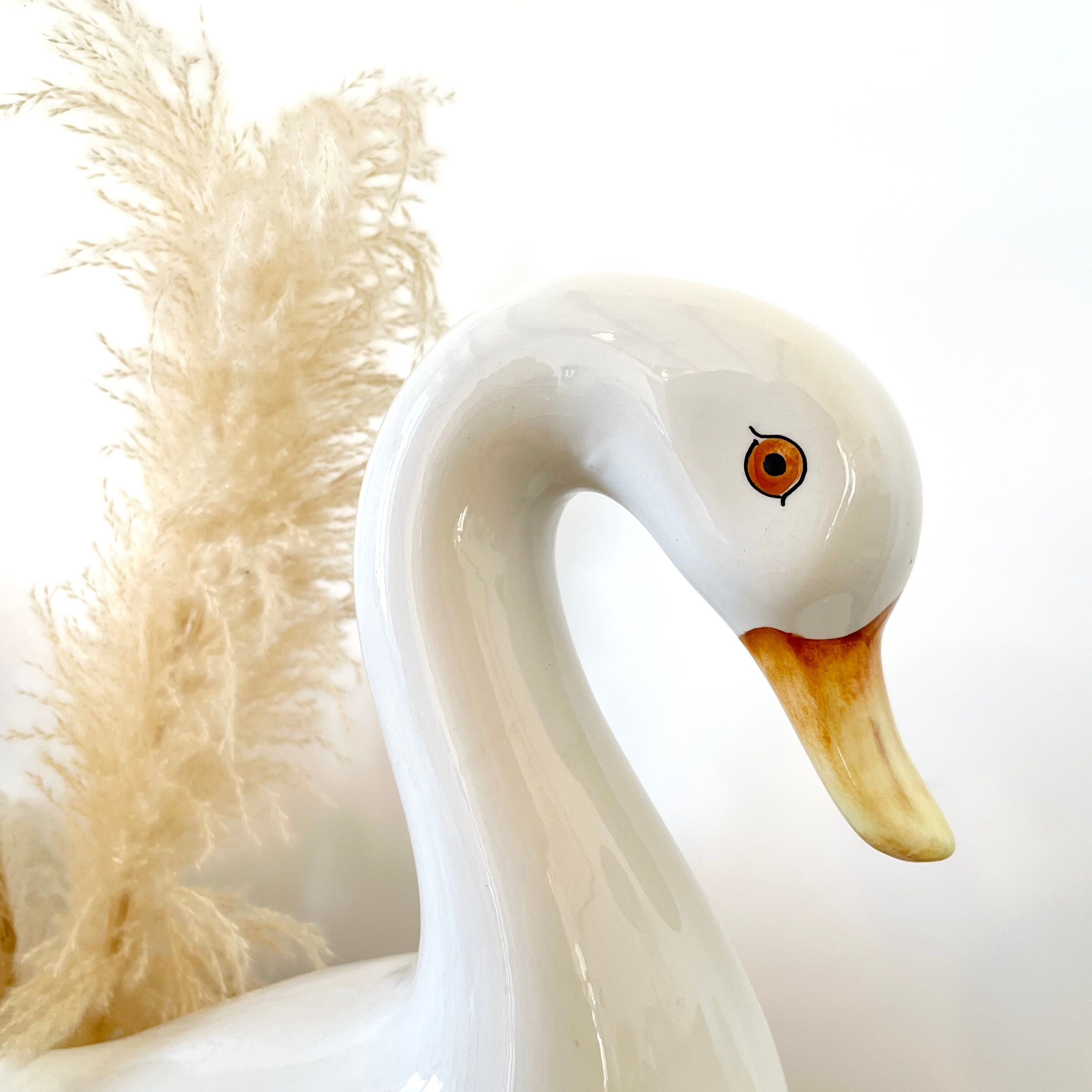 Ceramic goose lamp and globe 80s