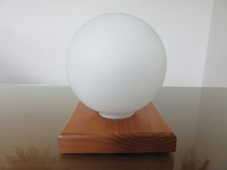 Scandinavian wood and white opaline 70s