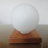 Scandinavian wood and white opaline 70s