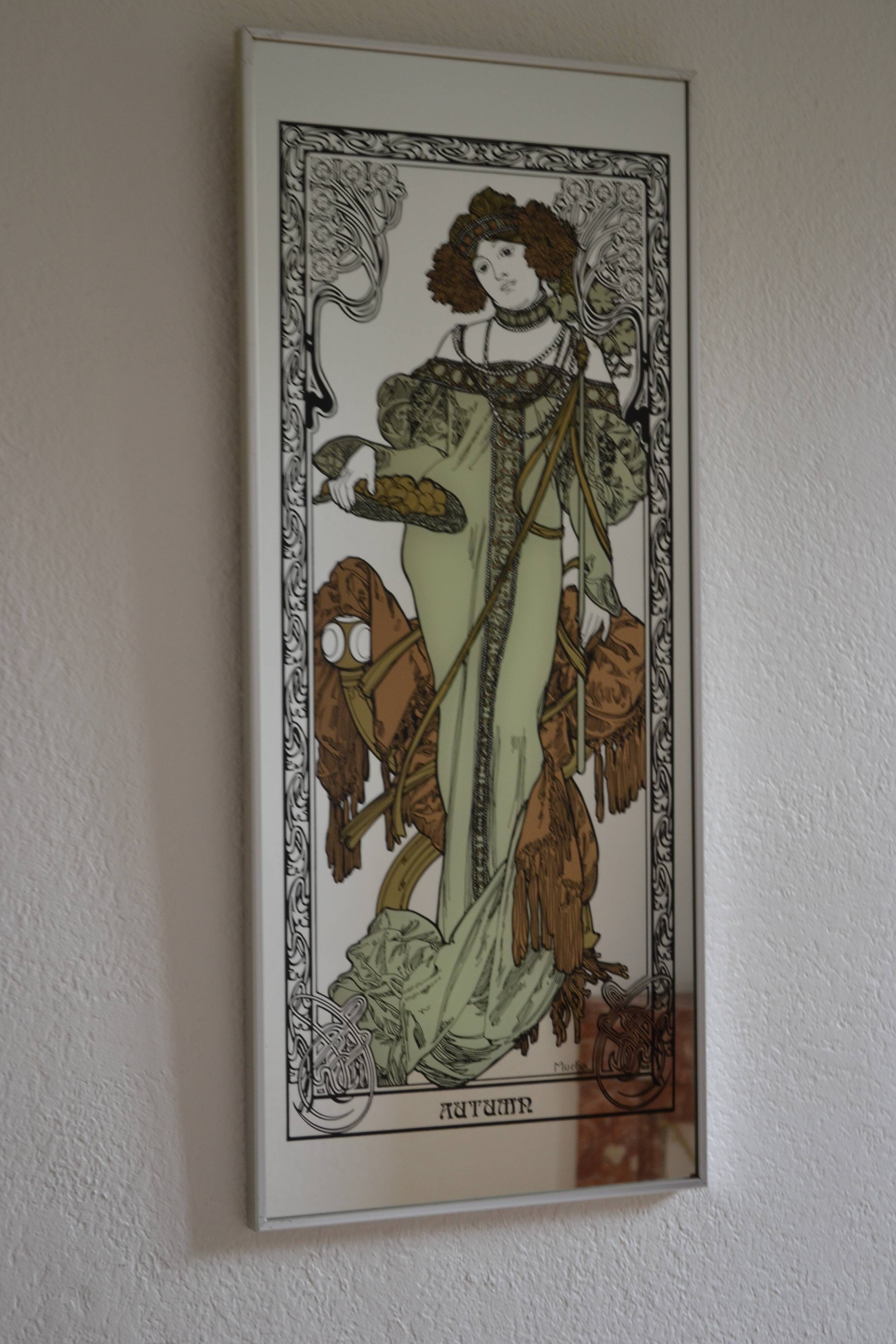 Large mirror "Autumn" after Mucha 82 / 35 cm