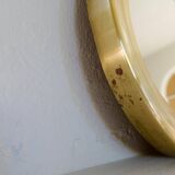 Modern round brass mirror from the mid-century by Glasmäster in Markaryd, Sweden, 1960s.