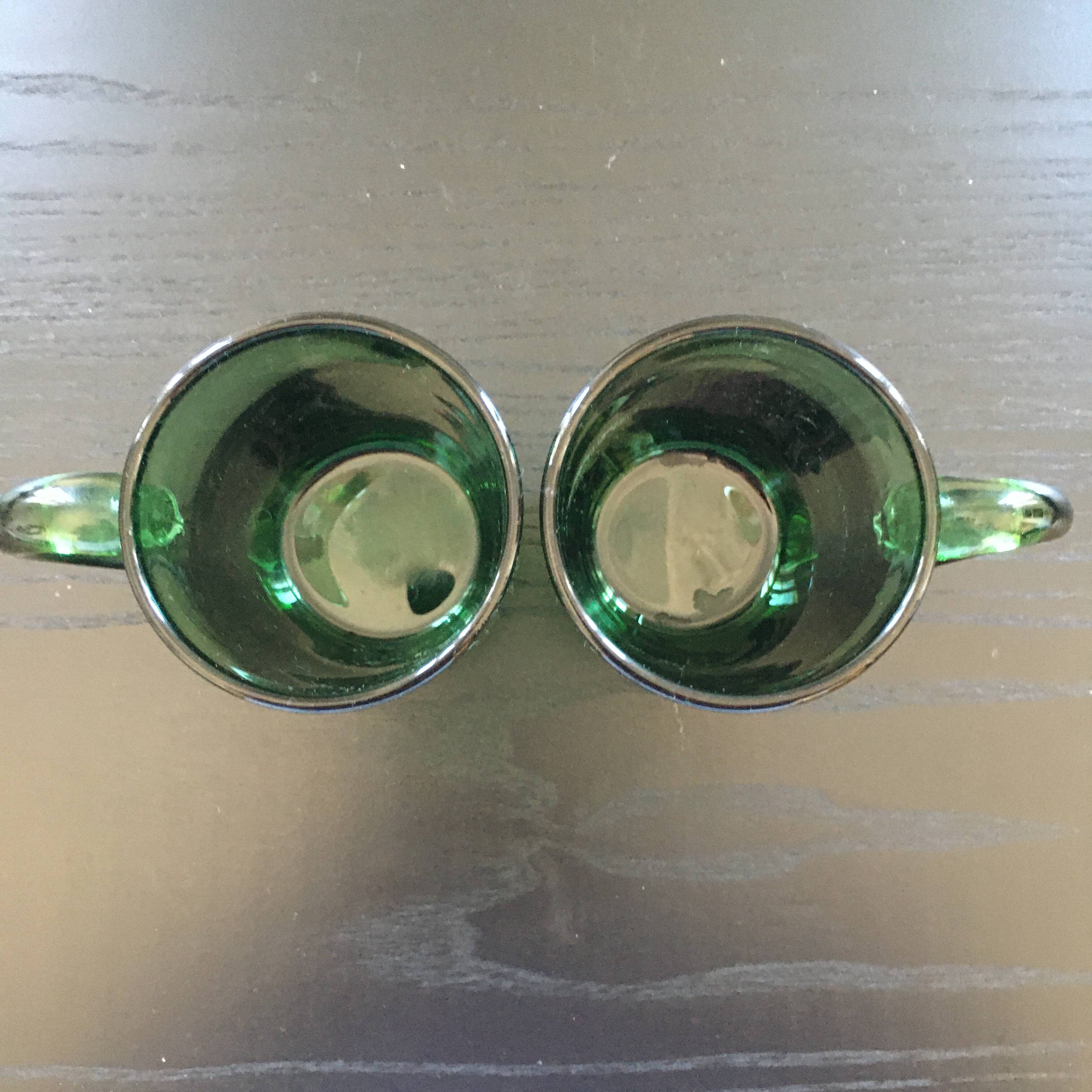 Pair of thick green mugs