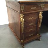 Empire desk with mahogany and oak pedestals