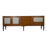 VINTAGE 1960S WOODEN SIDEBOARD WITH BAR COMPARTMENT, ITALIAN DESIGN