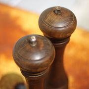 Marlux large model salt and pepper shaker, vintage wooden pepper mill and salt shaker