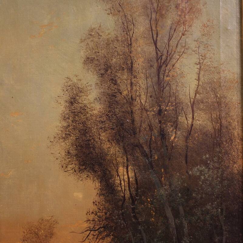 Italian painting signed Marko forest landscape from 19th century