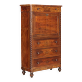 Antique mahogany secretary with leather, Italy, 19th century