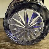 Vase Baccarat en Cristal Taillé Bleu Cobalt H 26 cm