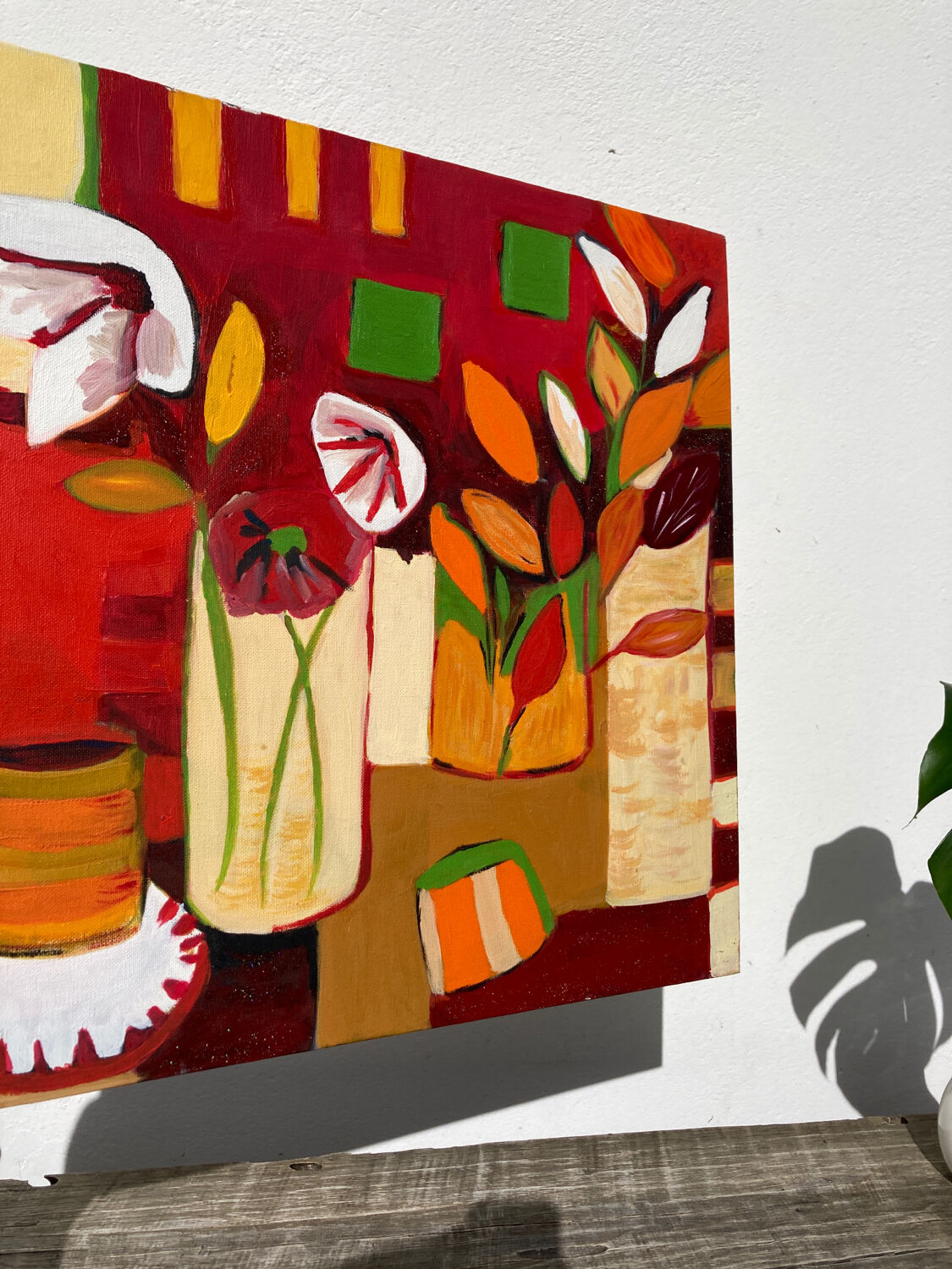 Contemporary painting bouquet of flowers oil on canvas still life