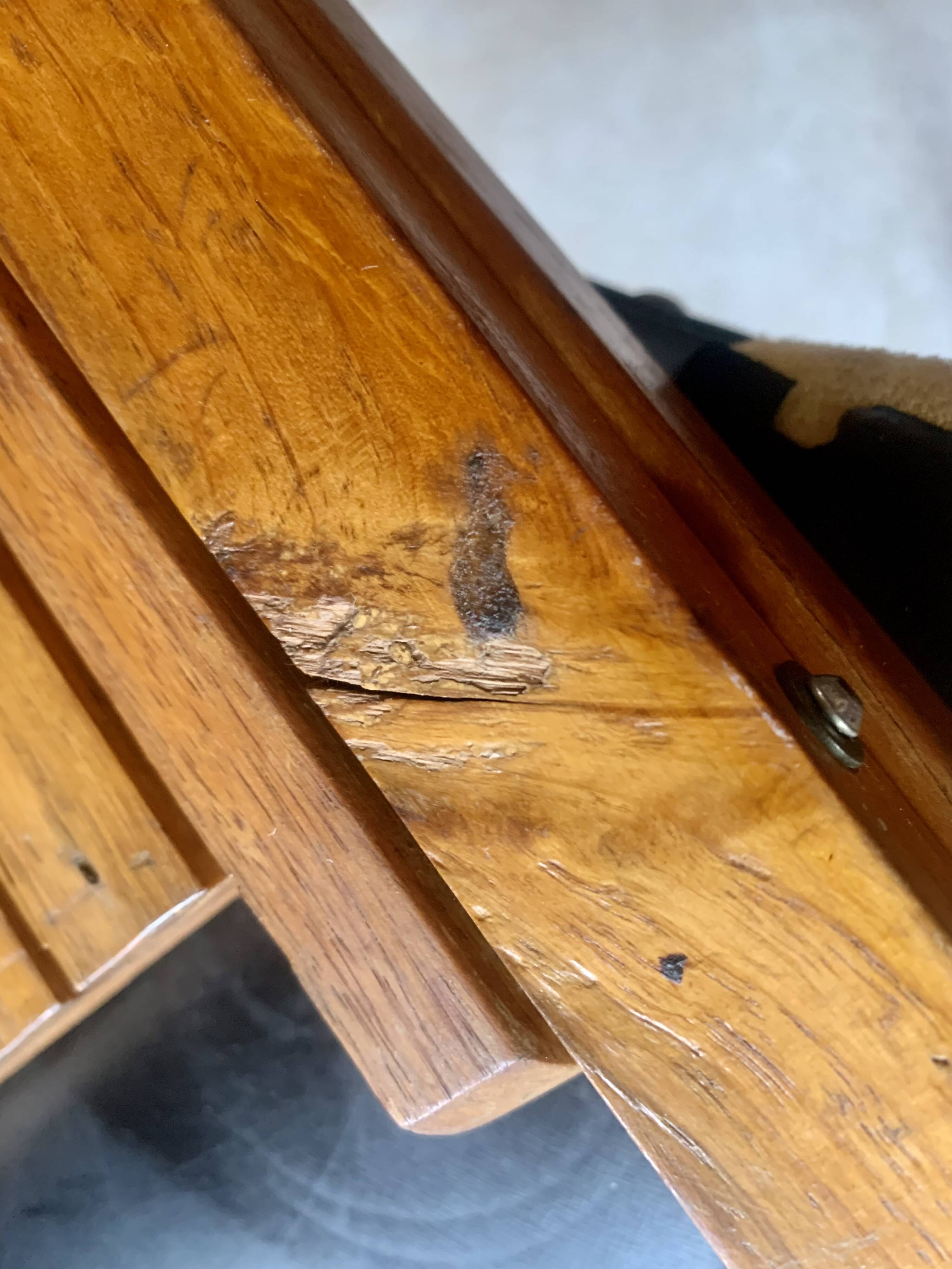 Antique varnished wooden folding chair for children