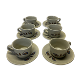 Ensemble de 6 tasses en grès vintage Saint Amand