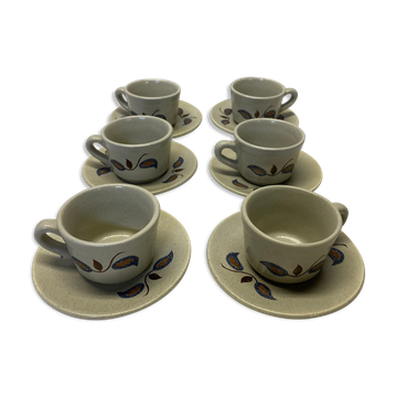 Saint Amand vintage sandstone set of 6 cups