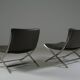 Pair of Flexform leather low chairs, Peter model, by Antonio Citterio